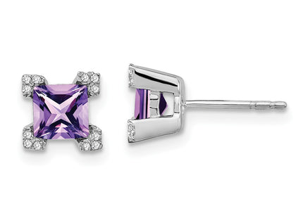14k White Gold Earrings Style EM7103 - Classique Jewelry Inc.