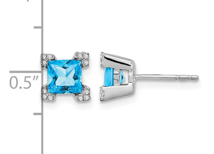 14K white gold diamond earrings, further view