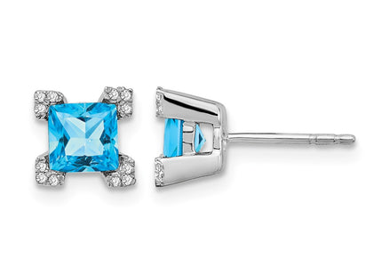 14K white gold diamond earrings