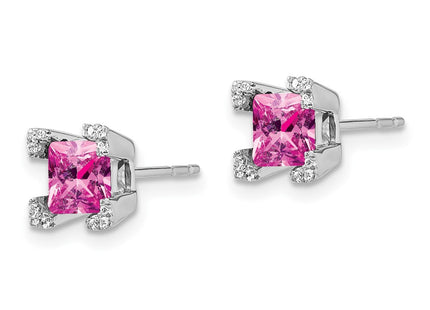 14k White Gold Earrings Style EM7103 - Classique Jewelry Inc.