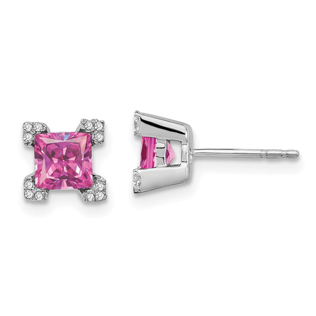 14k White Gold Earrings Style EM7103 - Classique Jewelry Inc.