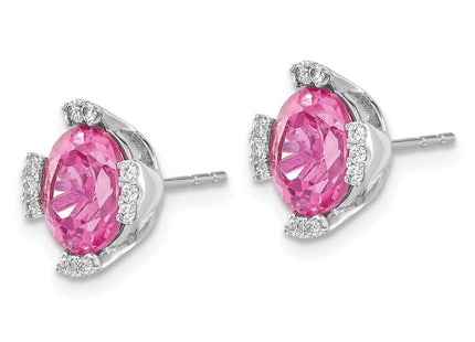 14k White Gold Earrings Style EM7105 - Classique Jewelry Inc.