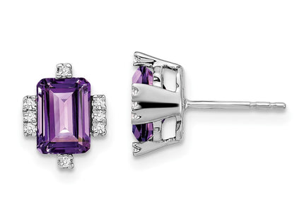 14k White Gold Earrings Style EM7106 - Classique Jewelry Inc.