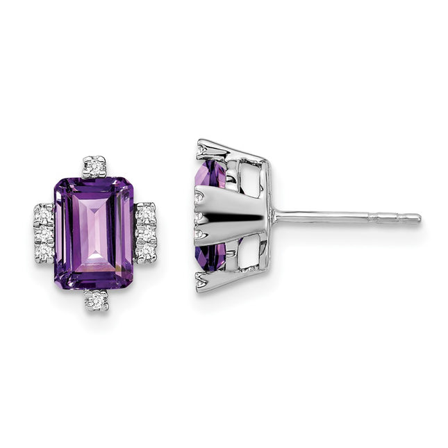 14k White Gold Earrings Style EM7106 - Classique Jewelry Inc.