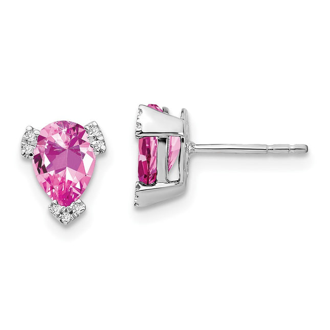 14k White Gold Earrings Style EM7108 - Classique Jewelry Inc.