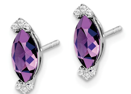 14k White Gold Earrings Style EM7109 - Classique Jewelry Inc.