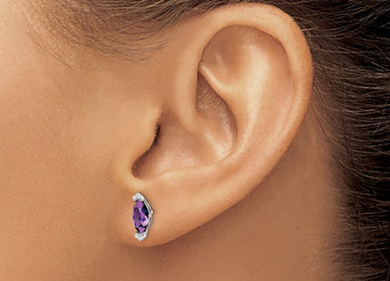 14k White Gold Earrings Style EM7109 - Classique Jewelry Inc.