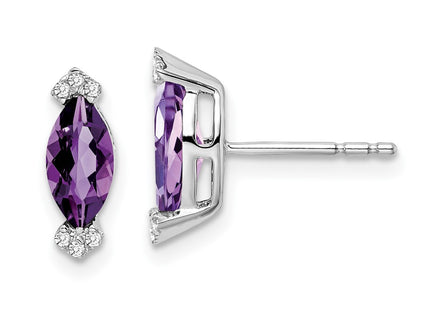 14k White Gold Earrings Style EM7109 - Classique Jewelry Inc.