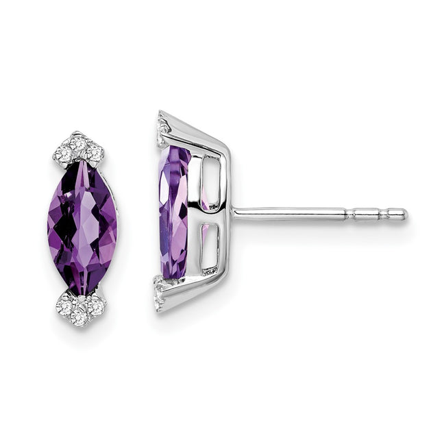 14k White Gold Earrings Style EM7109 - Classique Jewelry Inc.