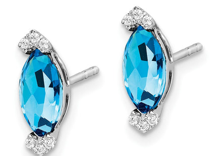 14k White Gold Earrings Style EM7109 - Classique Jewelry Inc.