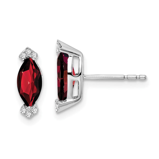 14k White Gold Earrings Style EM7109 - Classique Jewelry Inc.