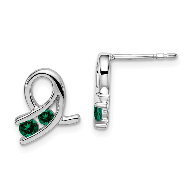 14k White Gold Earrings Style EM7120 - Classique Jewelry Inc.