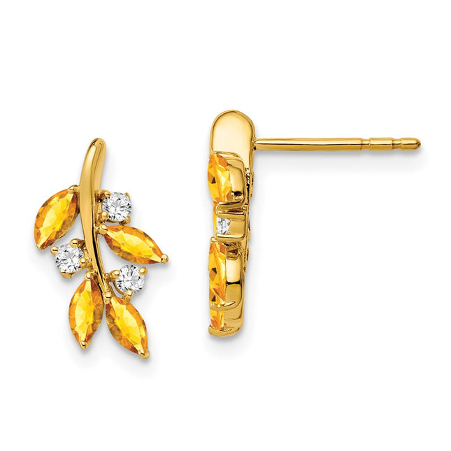 14k Yellow Gold Earrings Style EM7127 - Classique Jewelry Inc.