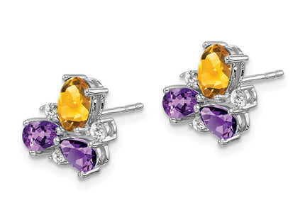 14k White Gold Earrings Style EM7128 - Classique Jewelry Inc.