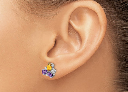 14k White Gold Earrings Style EM7128 - Classique Jewelry Inc.