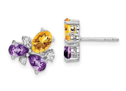 14k White Gold Earrings Style EM7128 - Classique Jewelry Inc.