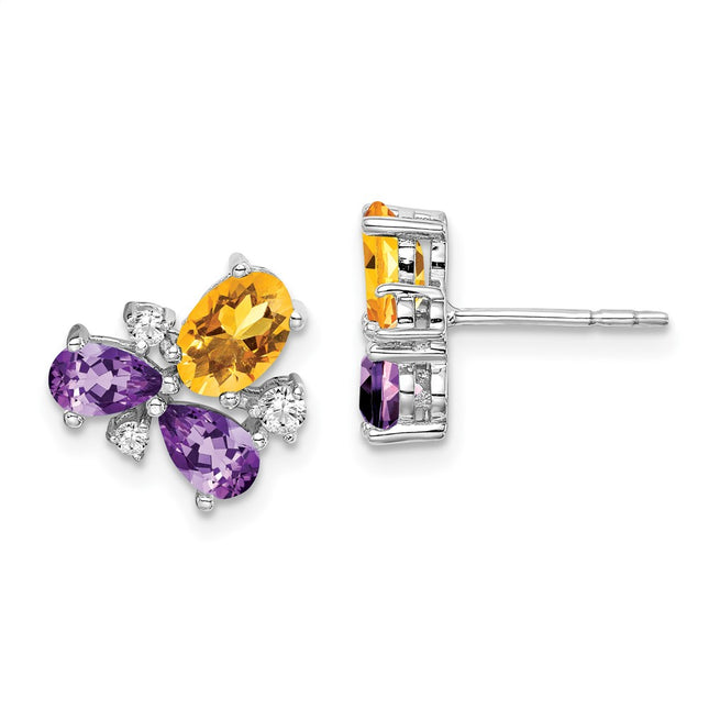 14k White Gold Earrings Style EM7128 - Classique Jewelry Inc.