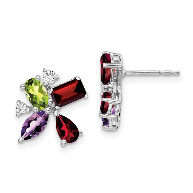 14k White Gold Earrings Style EM7129 - Classique Jewelry Inc.