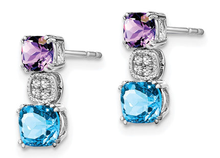 14k White Gold Earrings Style EM7130 - Classique Jewelry Inc.