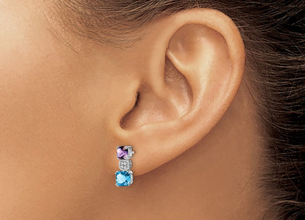 14k White Gold Earrings Style EM7130 - Classique Jewelry Inc.