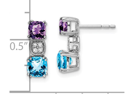 14k White Gold Earrings Style EM7130 - Classique Jewelry Inc.