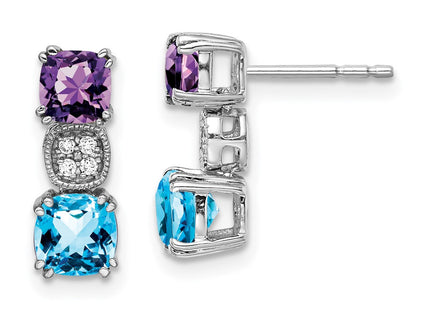 14k White Gold Earrings Style EM7130 - Classique Jewelry Inc.