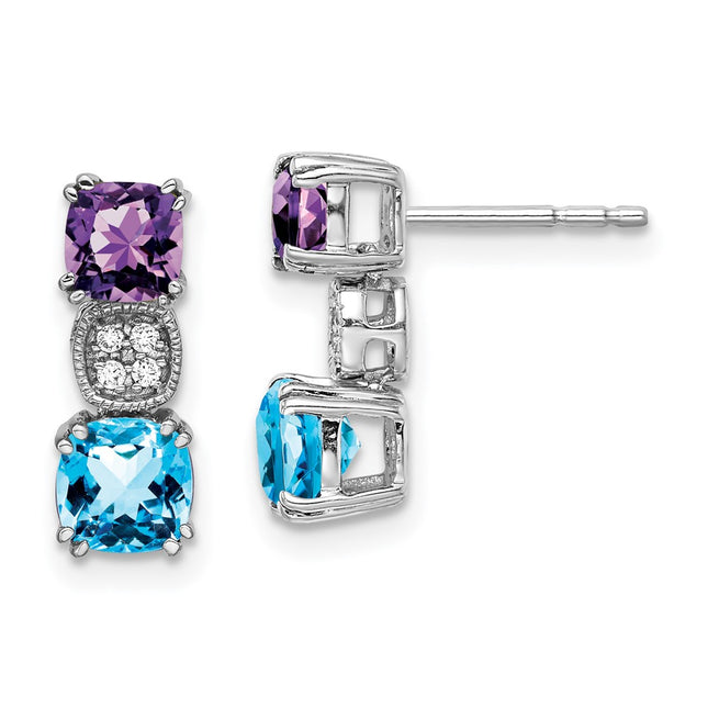 14k White Gold Earrings Style EM7130 - Classique Jewelry Inc.