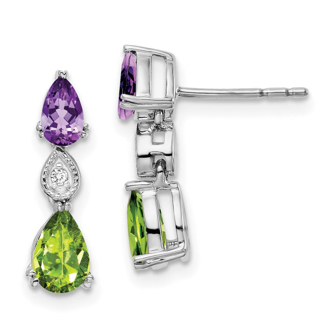 14k White Gold Earrings Style EM7131 - Classique Jewelry Inc.