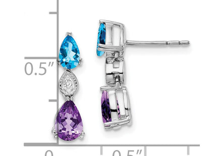 14k White Gold Earrings Style EM7131 - Classique Jewelry Inc.