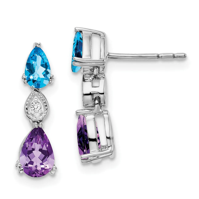 14k White Gold Earrings Style EM7131 - Classique Jewelry Inc.