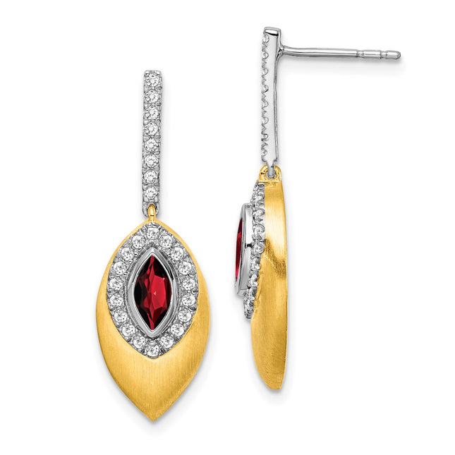 14k Two-tone Earrings Style EM7132 - Classique Jewelry Inc.
