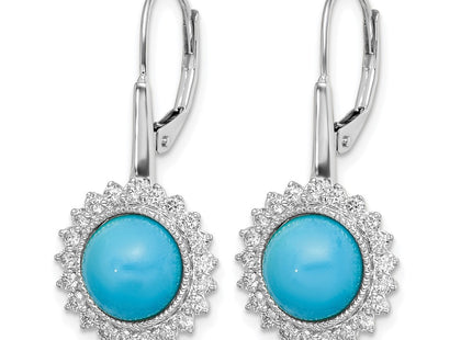 14K white gold diamond drop earrings, alternate view