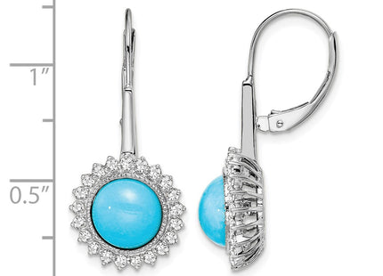 14K white gold diamond drop earrings, further view