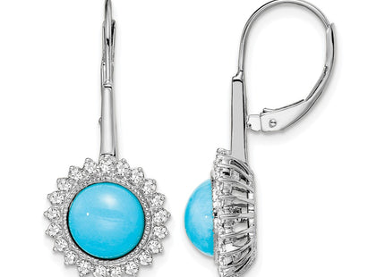 14K white gold diamond drop earrings