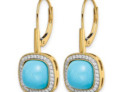 14K gold diamond drop earrings, alternate view