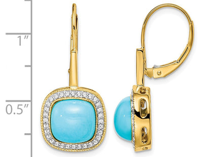 14K gold diamond drop earrings, further view