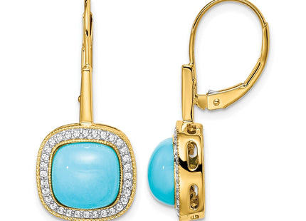 14K gold diamond drop earrings