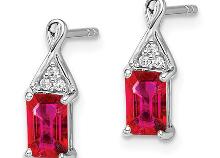 14K white gold diamond earrings, alternate view