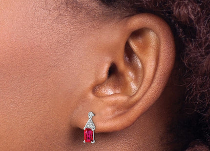 14K white gold diamond earrings, another view