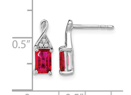 14K white gold diamond earrings, further view