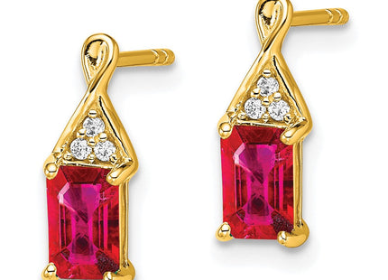 14k Ruby and Diamond Earrings (Style EM7187-RU-004-YA)