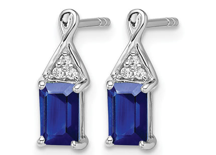 14K white gold diamond earrings, alternate view