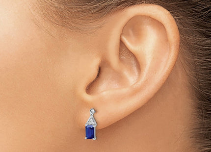 14K white gold diamond earrings, another view