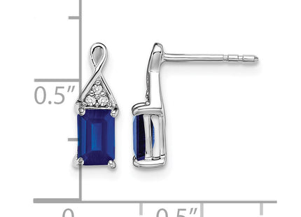 14K white gold diamond earrings, further view