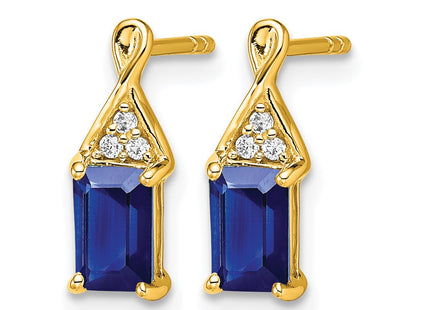 14K gold diamond earrings, alternate view