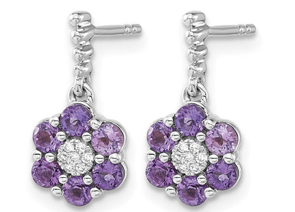 14K white gold diamond earrings, alternate view