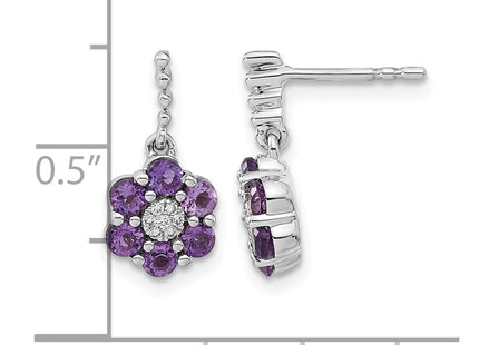 14K white gold diamond earrings, further view