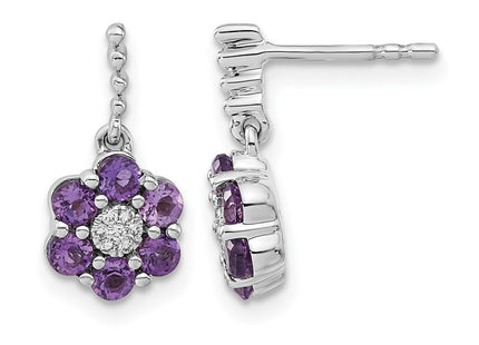 14K white gold diamond earrings