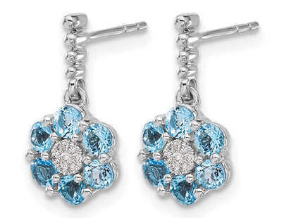14K white gold diamond earrings, alternate view