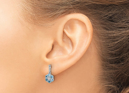 14K white gold diamond earrings, another view